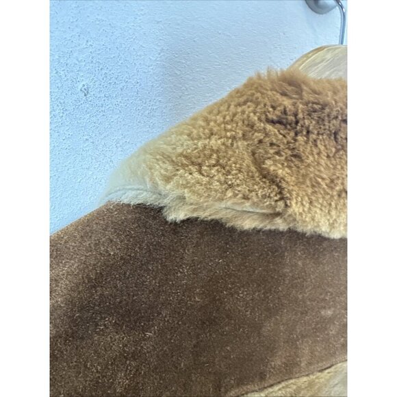 Robert Lewis 70s Shearling Suede Coat Men’s Large 44 Hippie Boho Western Jacket - Picture 9 of 13